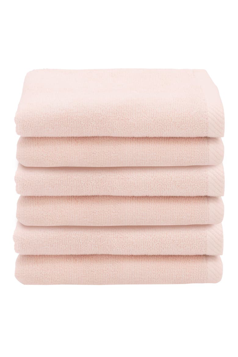 6-Pack Ediree Cotton Fingertip Towel Set, Alternate, color, BLUSH