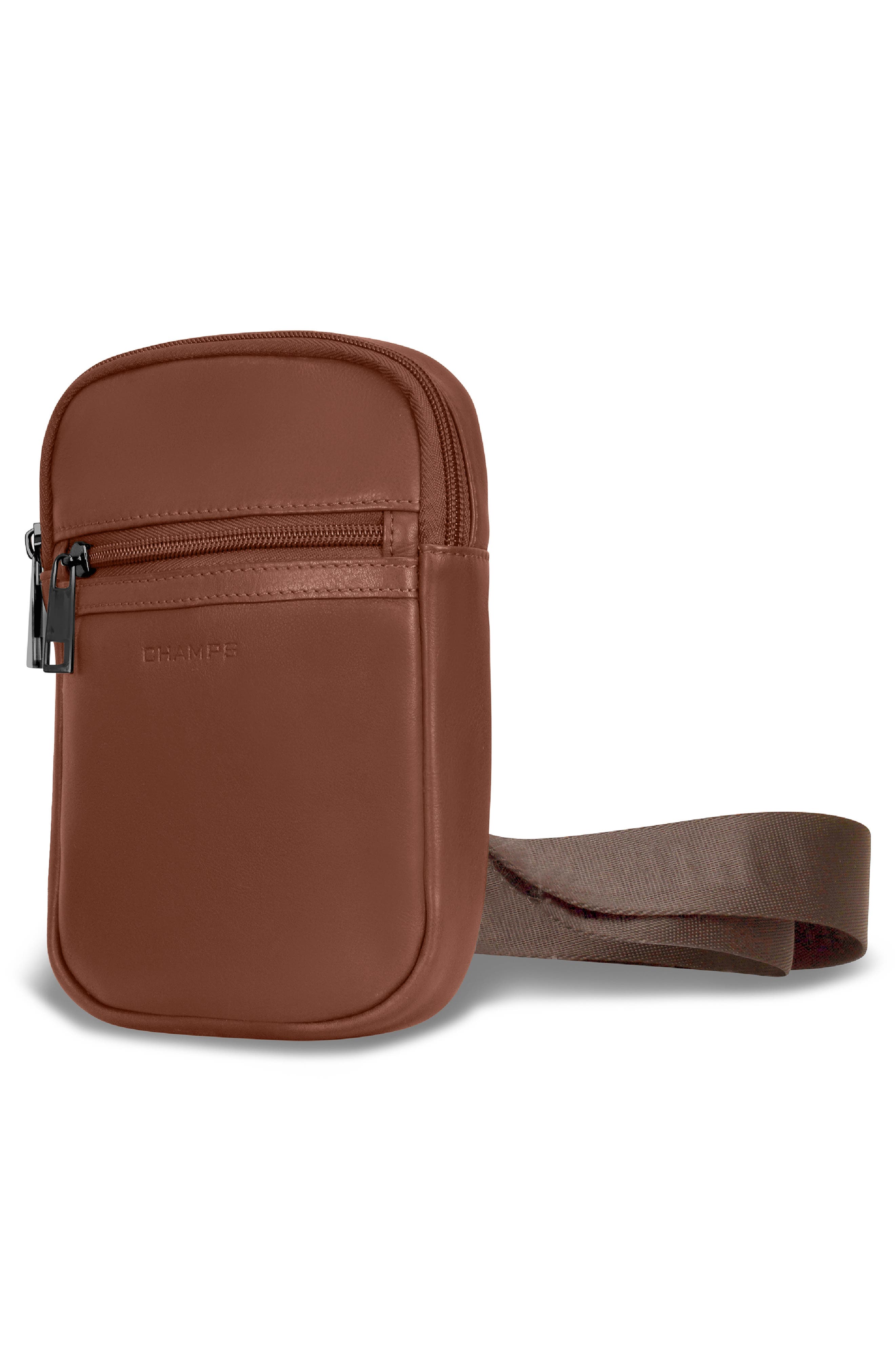 CHAMPS Onyx Leather Sling Bag, Alternate, color, Brown