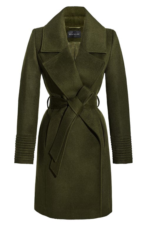 Sentaler Alpaca & Wool Notch Lapel Wrap Coat In Green