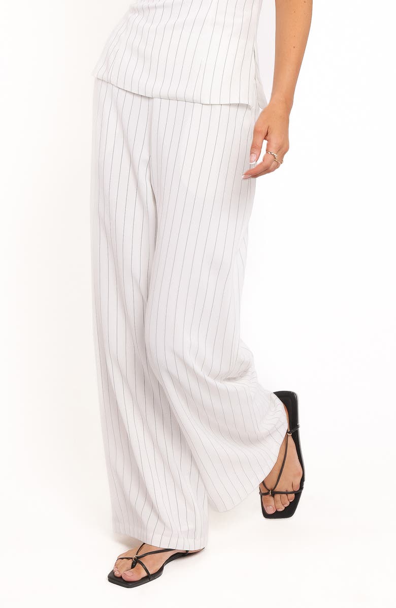 Petal & Pup Blakely Pinstripe Wide Leg Pants, Alternate, color, White Pinstripe