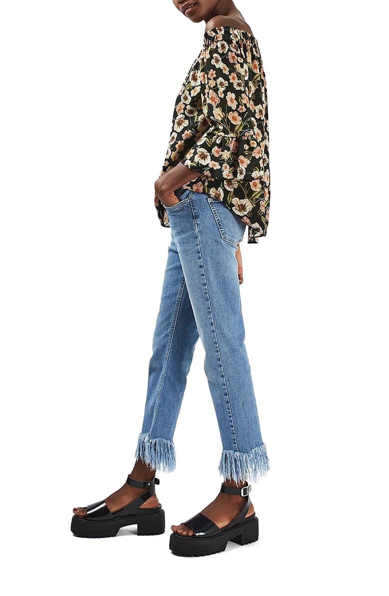 Topshop Floral Off the Shoulder Top, Alternate, color,