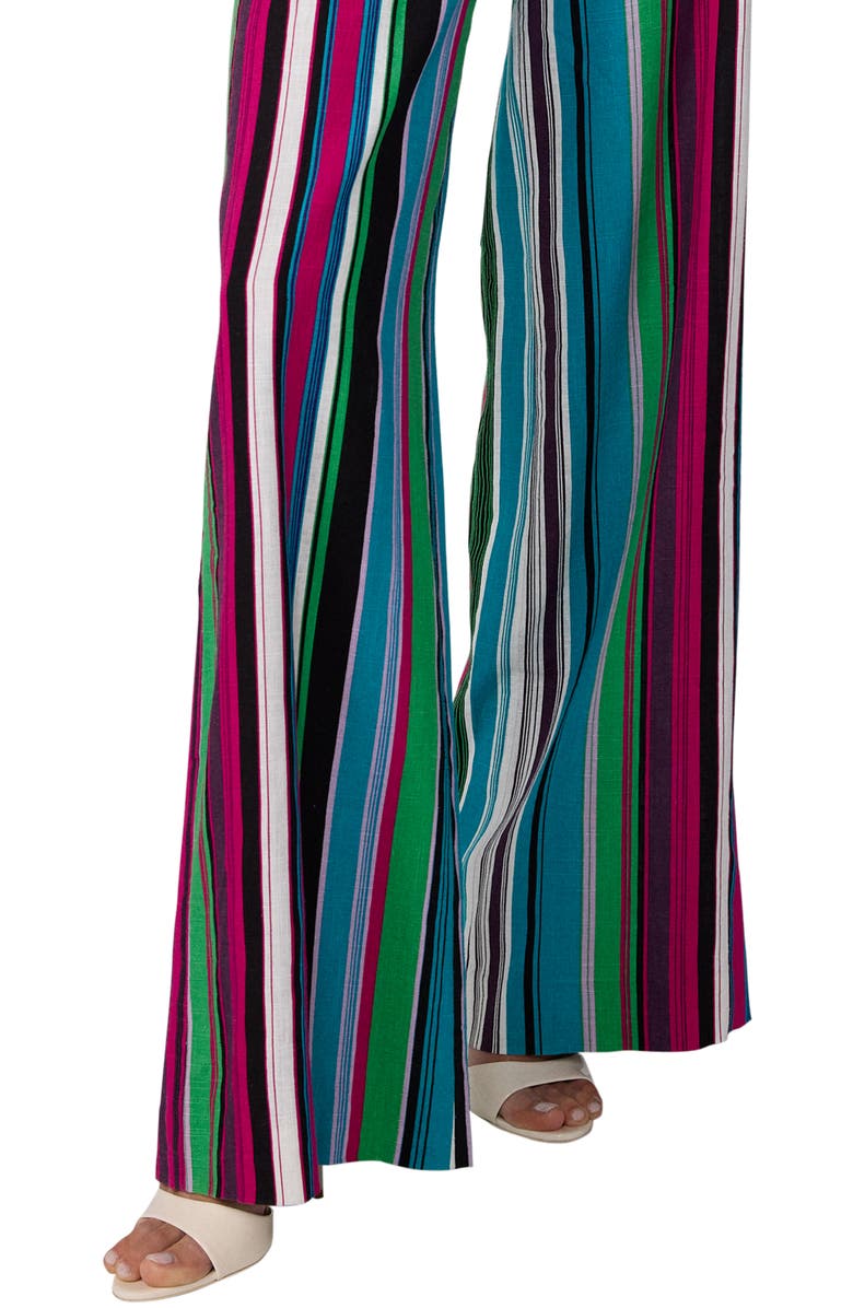 Diane von Furstenberg Alexander Stripe Pants, Alternate, color, Tropez Stripe Big Gossip Pink