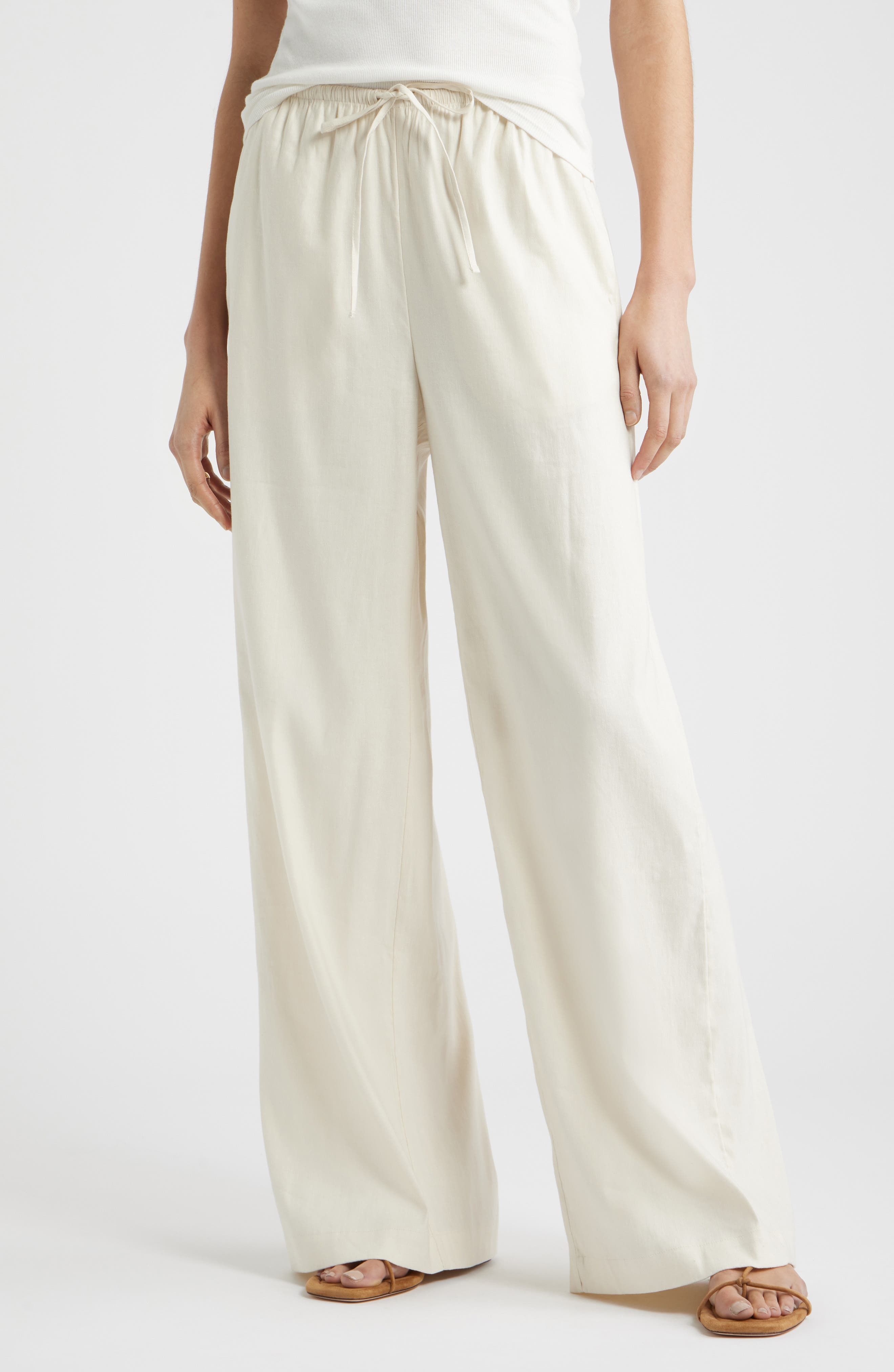 Linen Blend Drawstring Pants - image 5