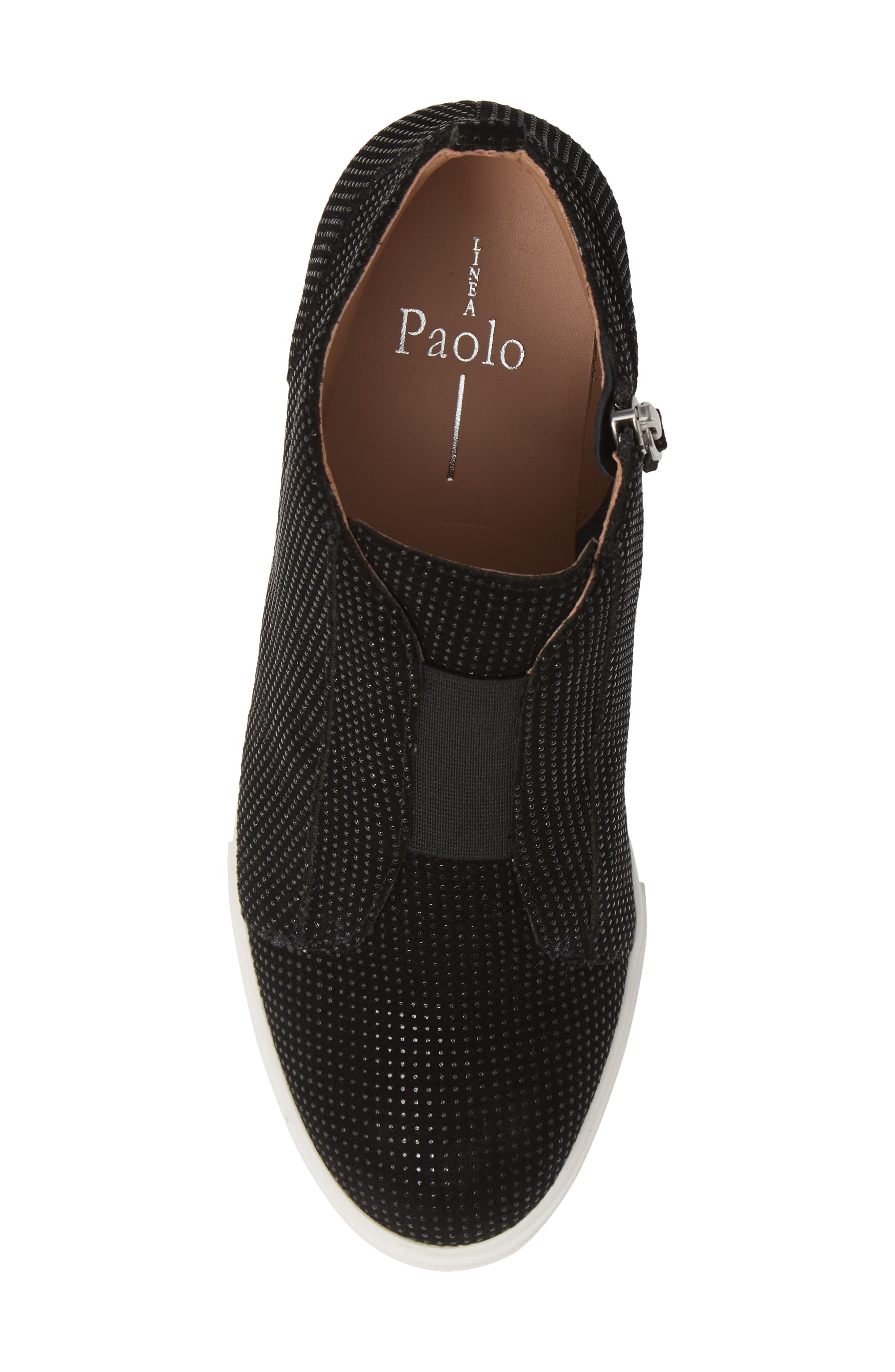 Felicia Wedge Sneaker, Alternate, color, BLACK TEXTURED SUEDE