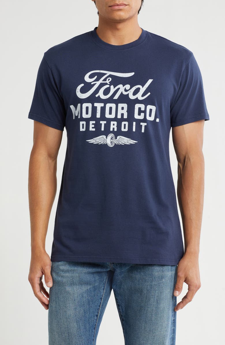 American Needle Ford Motor Company Cotton Graphic T-Shirt, Main, color, Navy
