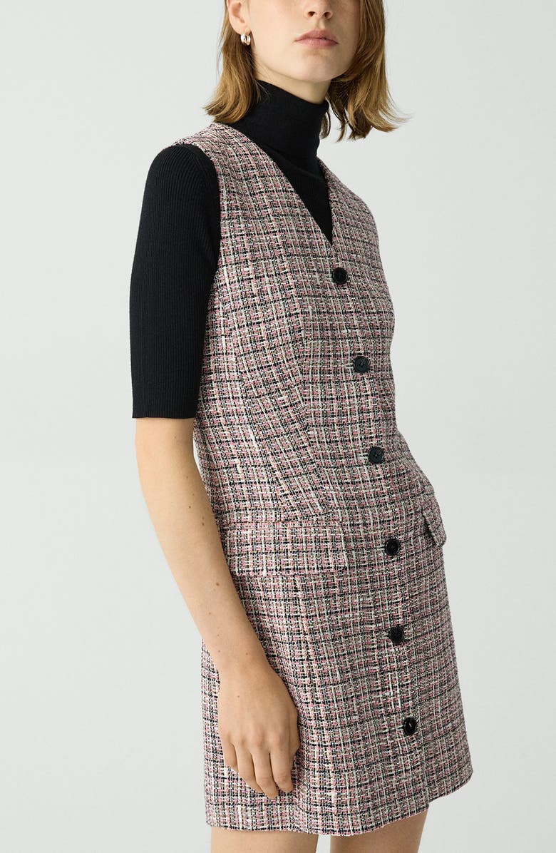 Theory Sleeveless Tweed Blazer Minidress, Alternate, color, 