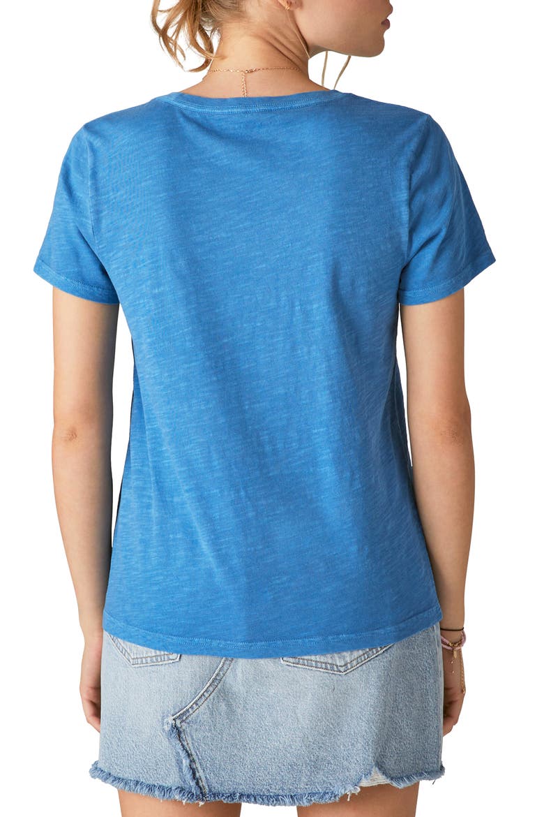 Lucky Script Slub Graphic Tee, Alternate, color, DEEP WATER