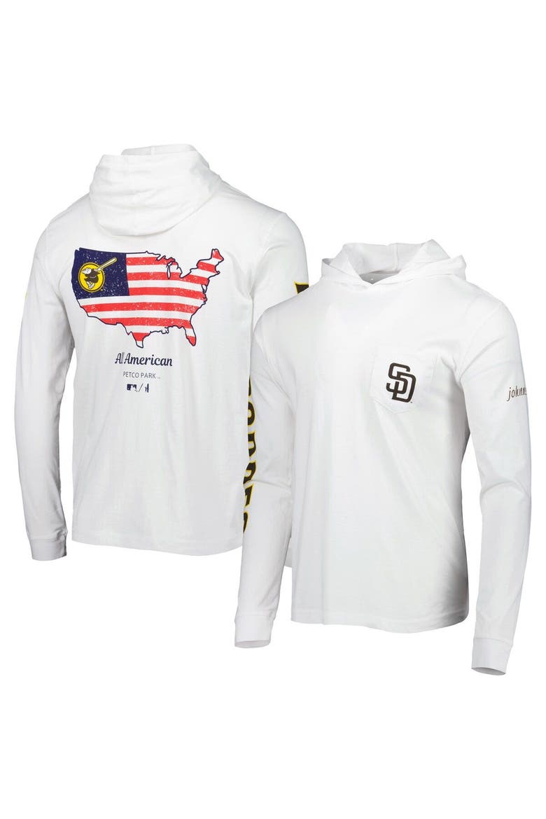 Men's johnnie-O White San Diego Padres Edison Hoodie T-Shirt, Alternate, color, White