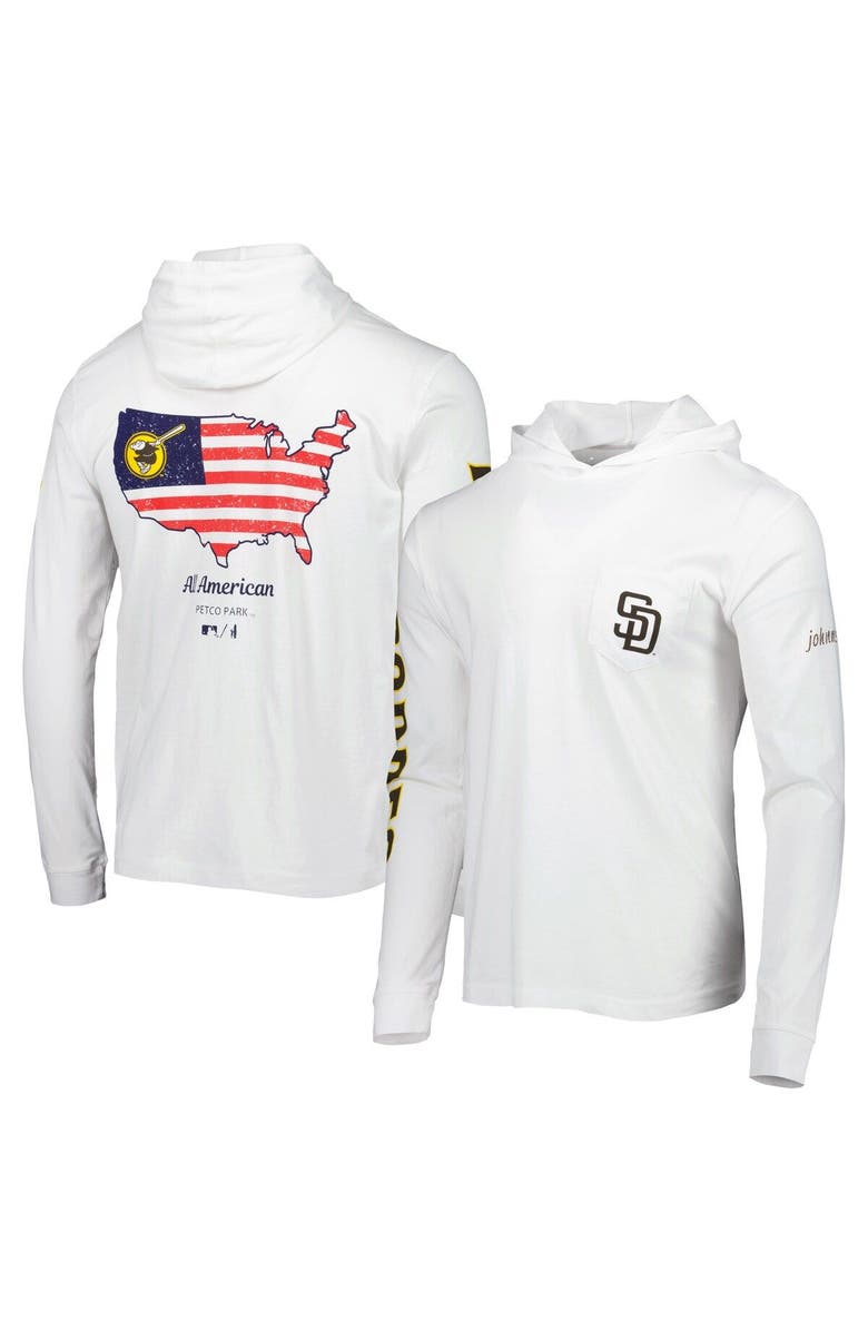 johnnie-O Men's johnnie-O White San Diego Padres Edison Hoodie T-Shirt, Alternate, color,