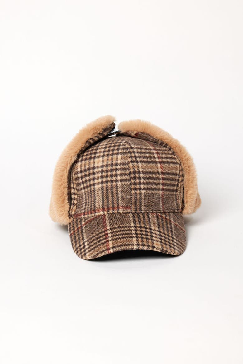 Cap with Earflap, Main, color, Brown/Tan