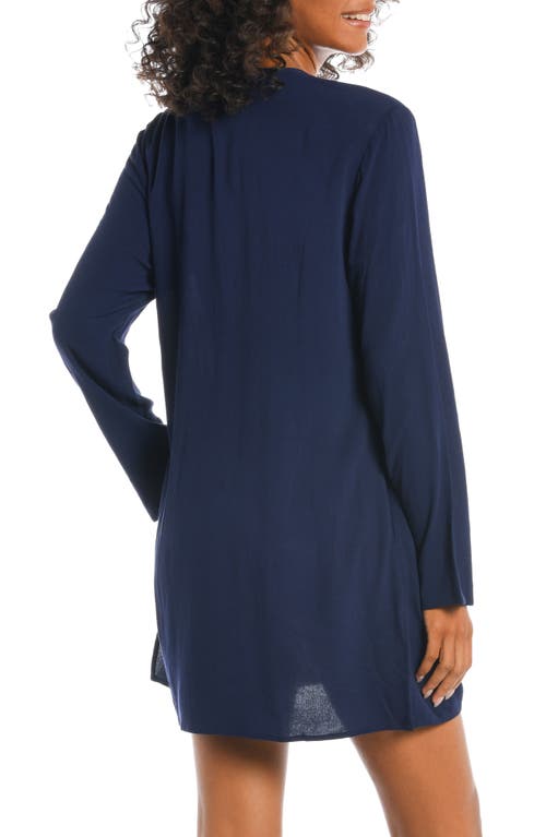La Blanca V-neck Cover-up Tunic Dress In Purple