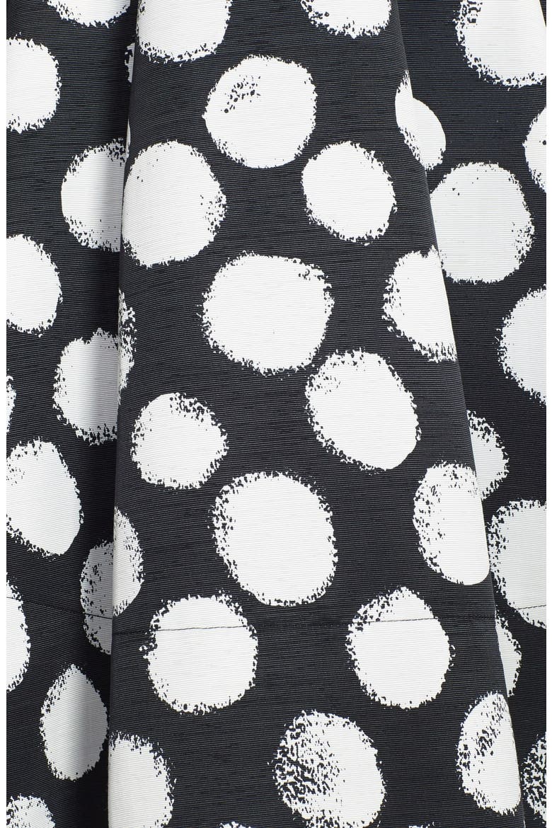 Polka Dot Faille Fit & Flare Dress, Alternate, color, BLACK/ IVORY