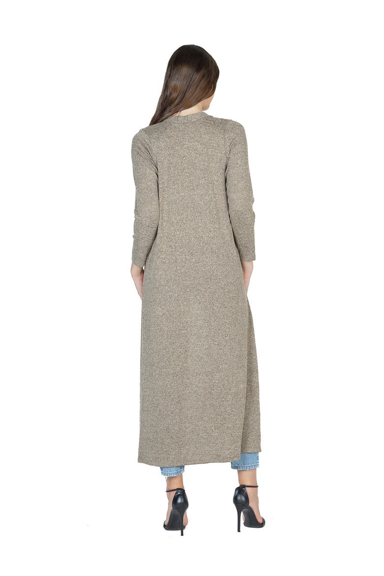 Womens Long Duster Open Front Knit Cardigan, Alternate, color, Taupe