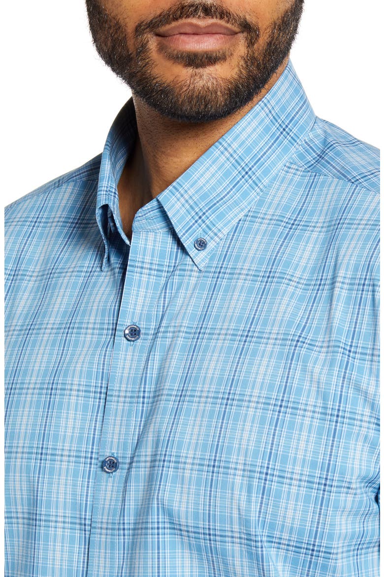 Soar Classic Fit Plaid Performance Button-Down Shirt, Alternate, color, CHAMBERS
