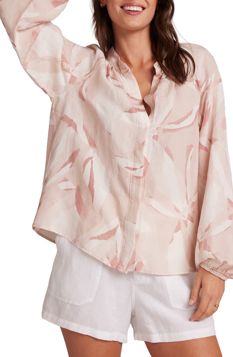 Bella Dahl Fresco Floral Print Linen Blend Shirt, Main, color,