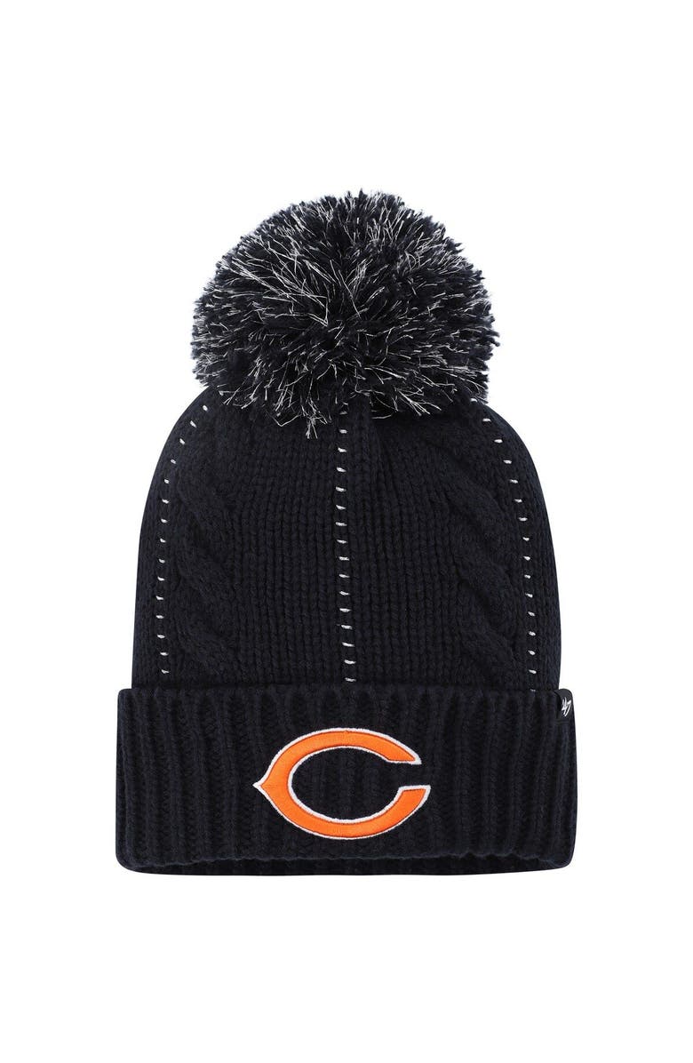 '47 Women's '47 Navy Chicago Bears Bauble Cuffed Knit Hat with Pom, Main, color, 