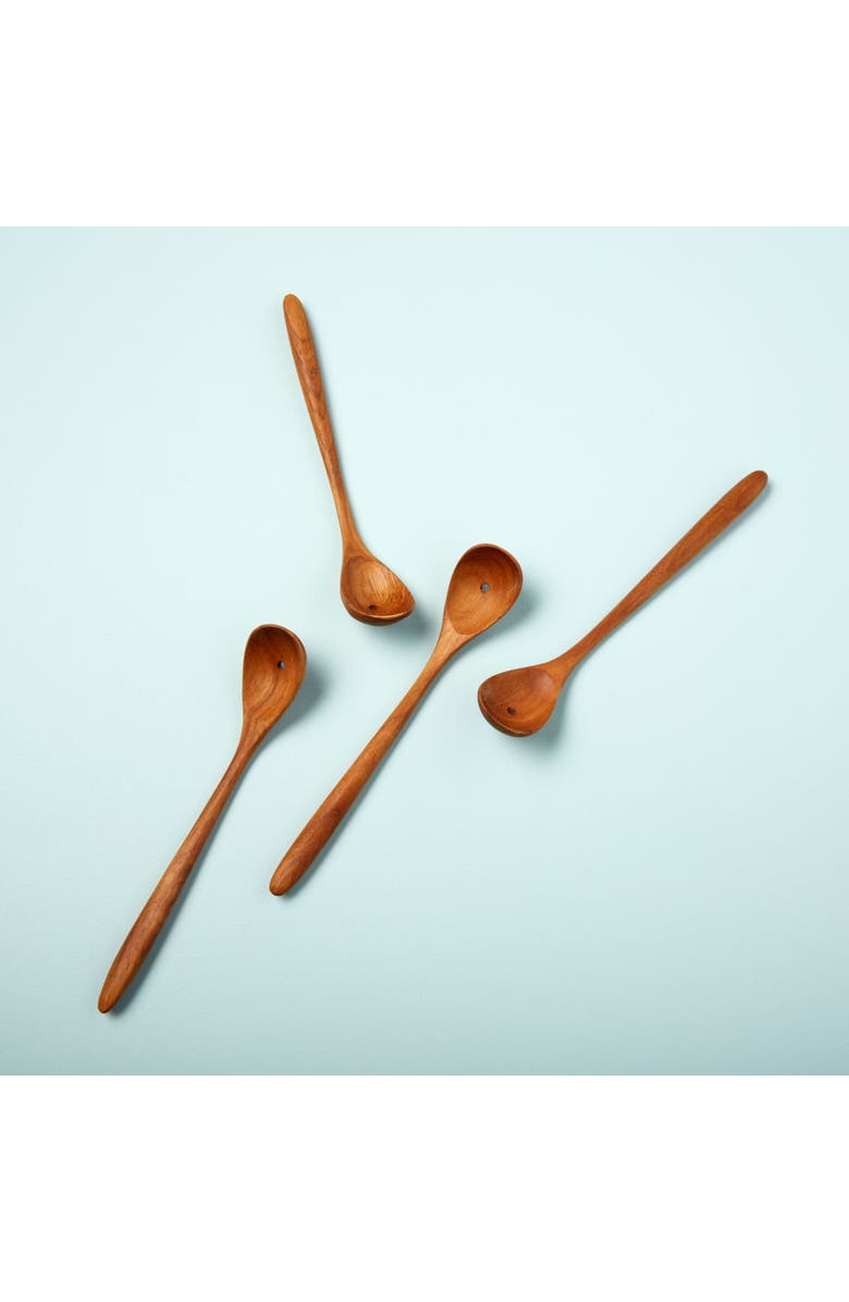 Be Home Teak Olive Spoons - Set of 4, Alternate, color, Teak