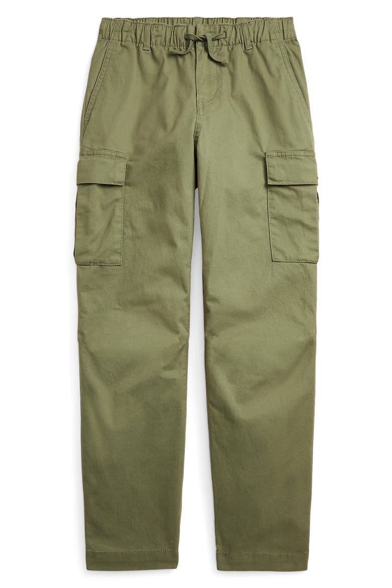Kids' Slim Fit Stretch Twill Cargo Pants, Main, color, OLIVE