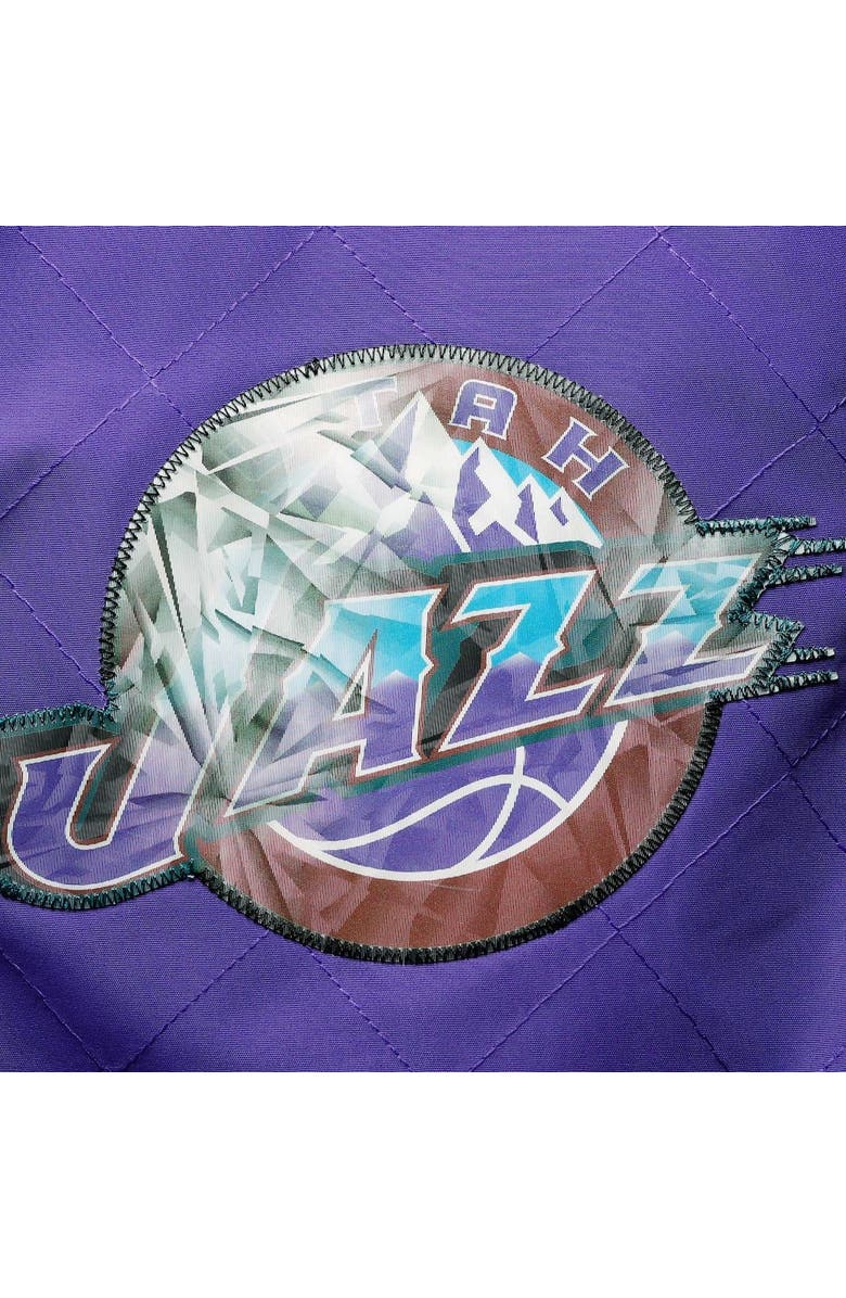 Mitchell & Ness Men's Utah Jazz Purple Mitchell & Ness Hardwood Classics 75th Anniversary Authentic Warmup Full-Snap Jacket, Alternate, color, 
