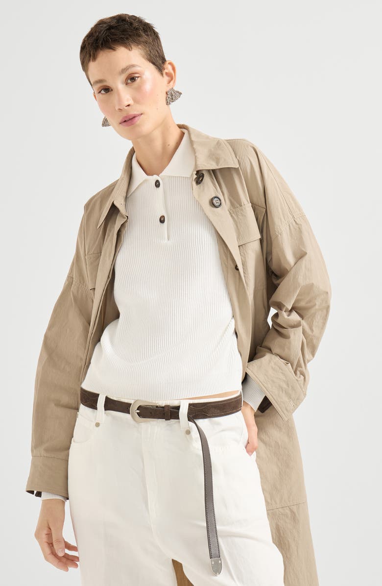 Brunello Cucinelli Polo-style sweater, Alternate, color, Panama