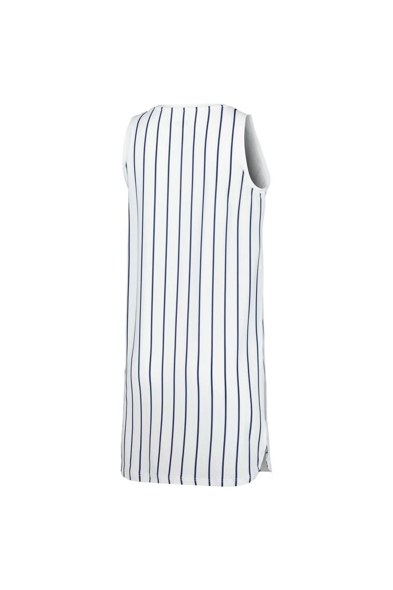 Women's Concepts Sport White Detroit Tigers Reel Pinstripe Knit Sleeveless Nightshirt, Alternate, color, White