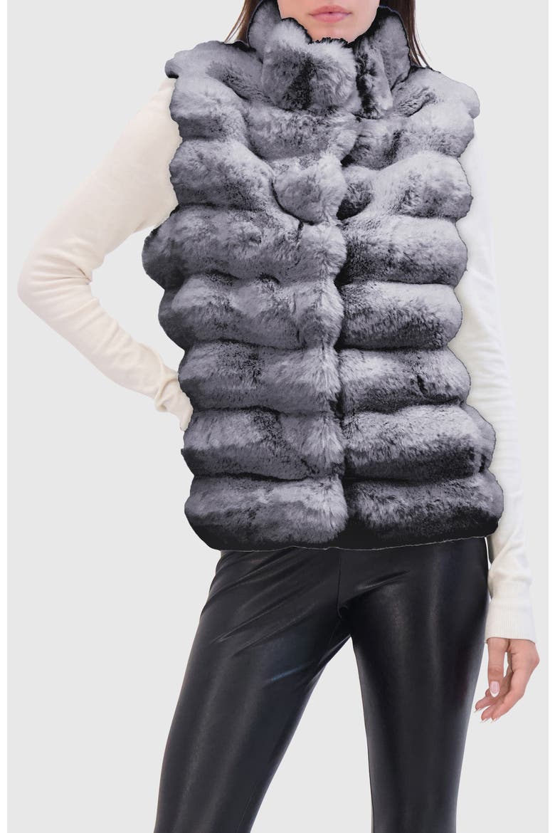 Fur-Free Chinchilla (Faux Fur) Vest, Main, color, GRAY CHINCH