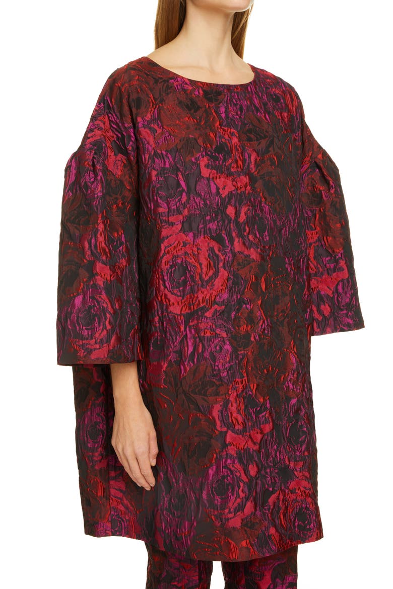 Delko Rose Bell Sleeve Cloque Shift Dress, Alternate, color, 304 FUCHSIA