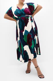 City Chic Hailey Abstract Print Maxi Dress