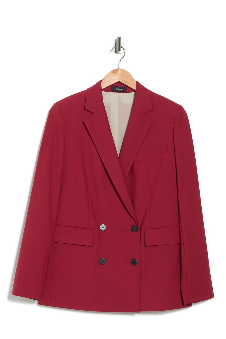 Piazza Double Breasted Wool Blend Jacket, Alternate, color, CRIMSON MELANGE