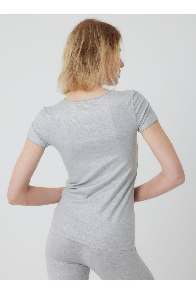 Soft Touch Metallic Short Sleeve T-Shirt, Alternate, color, METAL GREY