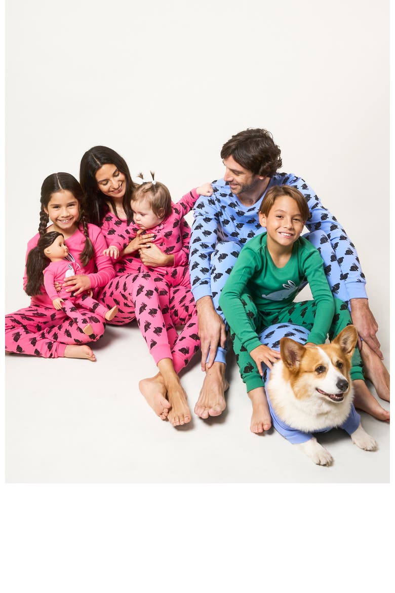 Footed Cotton Easter Matching Family Pajamas, Bunny Prints, Alternate, color, Pink Bunny