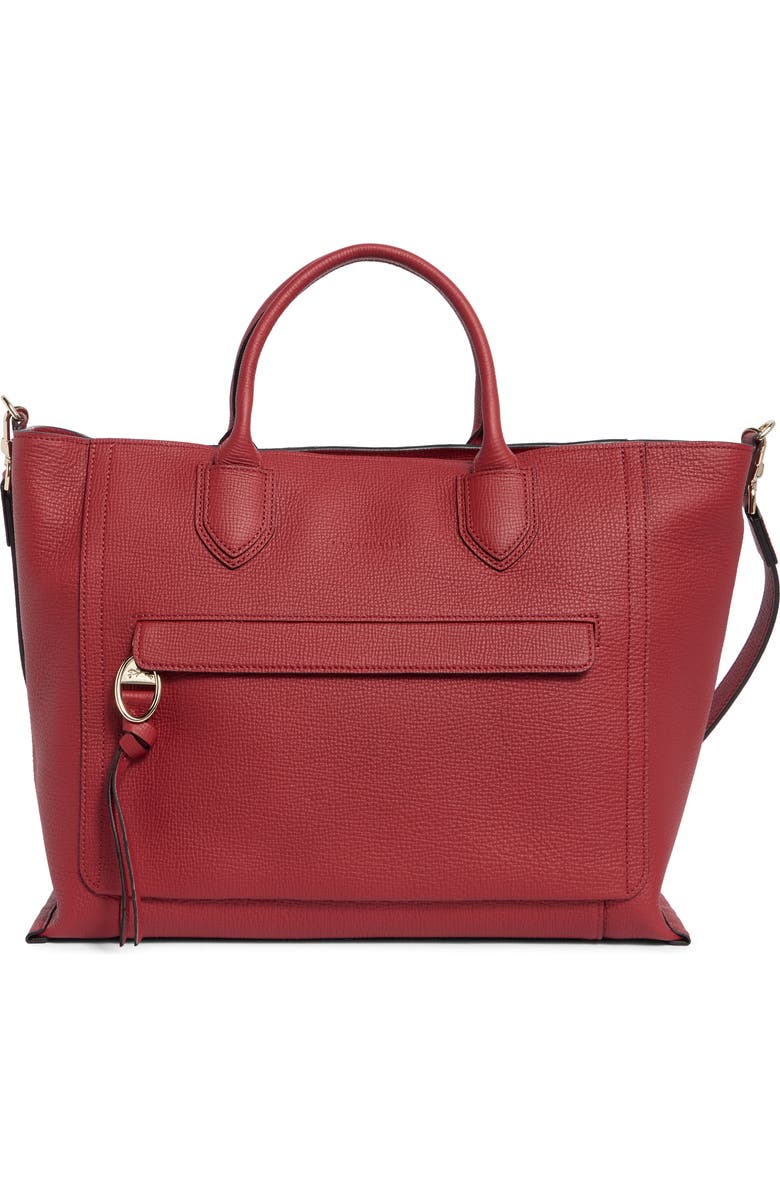 Longchamp Mailbox Brief Leather Tote Bag, Main, color, Red
