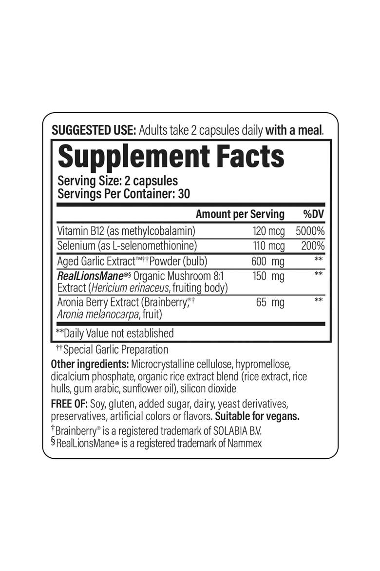Smart Mushroom Supplement for Mental Performance and Brain Health Support 60 capsules, Alternate, color, None