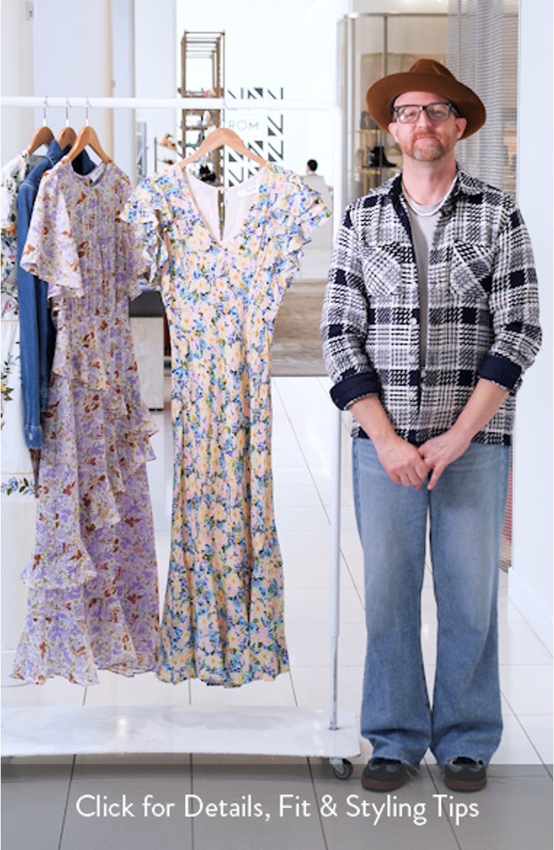 Celestine Floral Flutter Sleeve Maxi Dress, sales video thumbnail