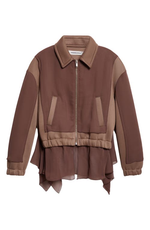 Undercover Colorblock Blouson Jacket In Brown