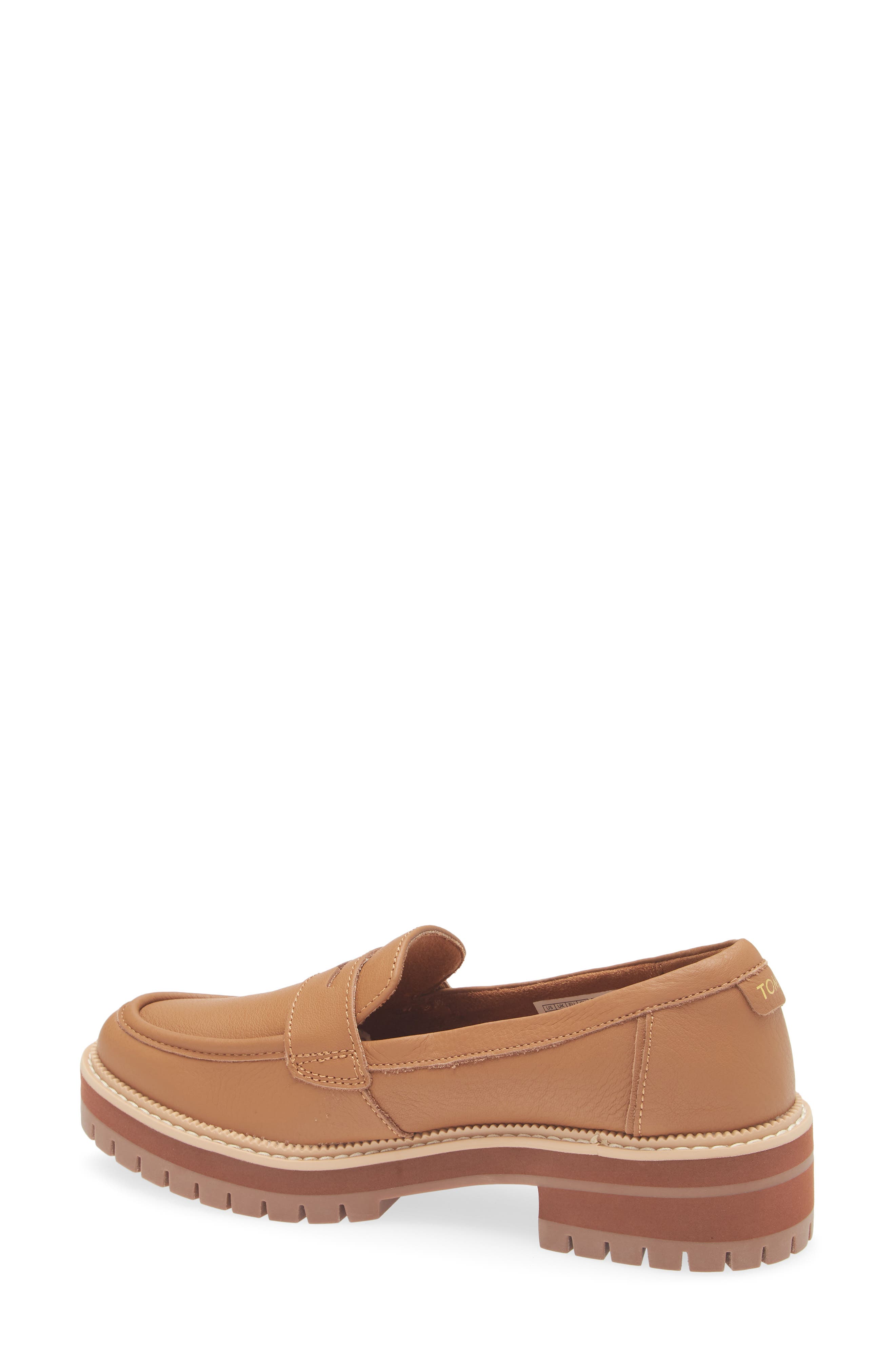 TOMS Cara Platform Penny Loafer, Alternate, color, Tan