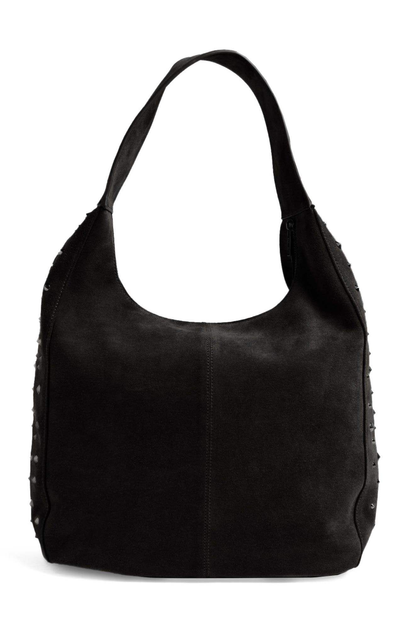 Saint + Sofia Margot Hobo Shoulder Bag, Alternate, color, Black