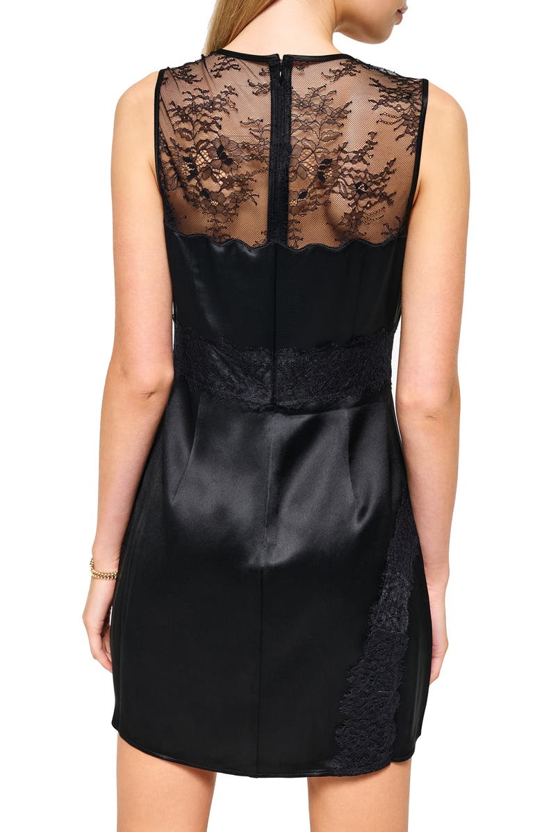 CAMI NYC Farrah Lace & Satin Minidress, Alternate, color, 