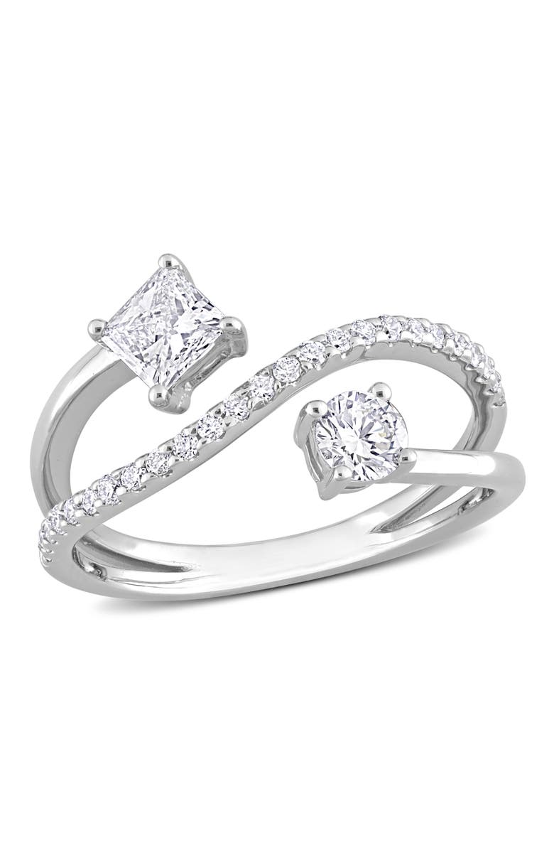 Julianna B. Lab-Grown Diamond 2-Stone Bypass Ring 14k, Main, color, White Gold
