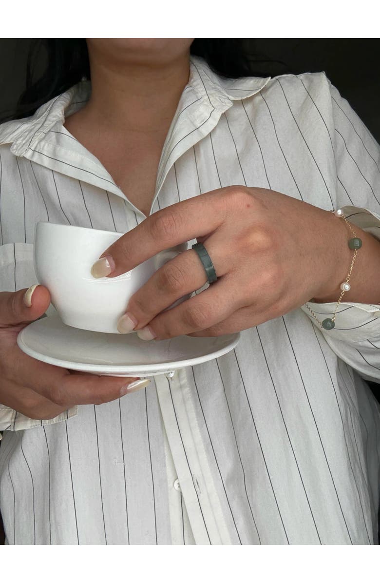 seree Gale Cyan square jade ring, Alternate, color, Blue