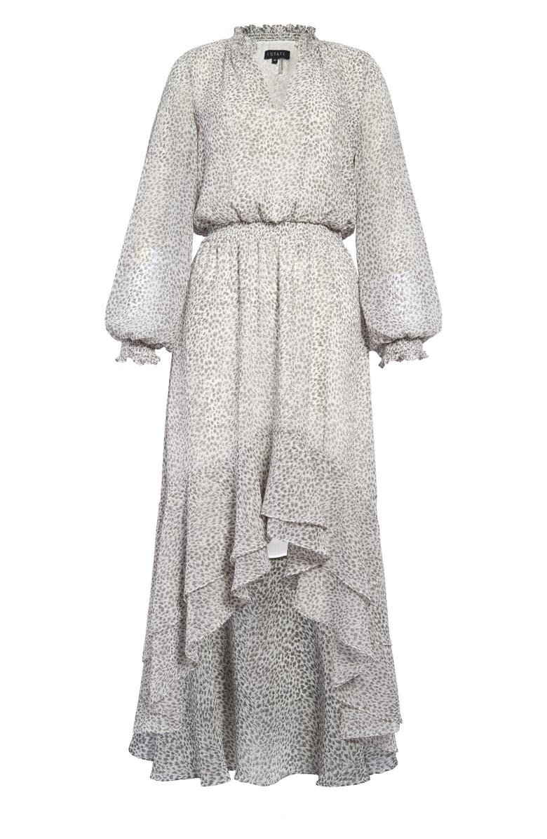 1.STATE Serene Animal Print Long Sleeve High/Low Dress, Alternate, color, 