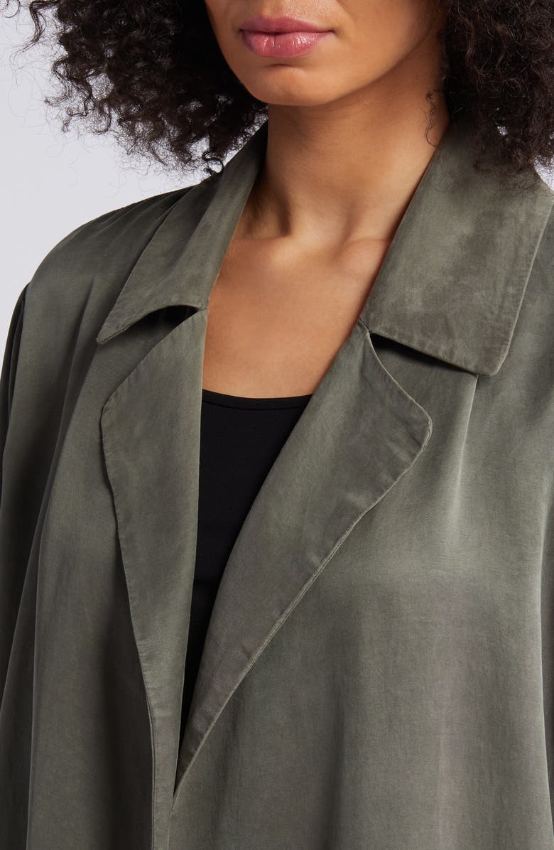 Eileen Fisher Notched Lapel Longline Coat, Alternate, color,