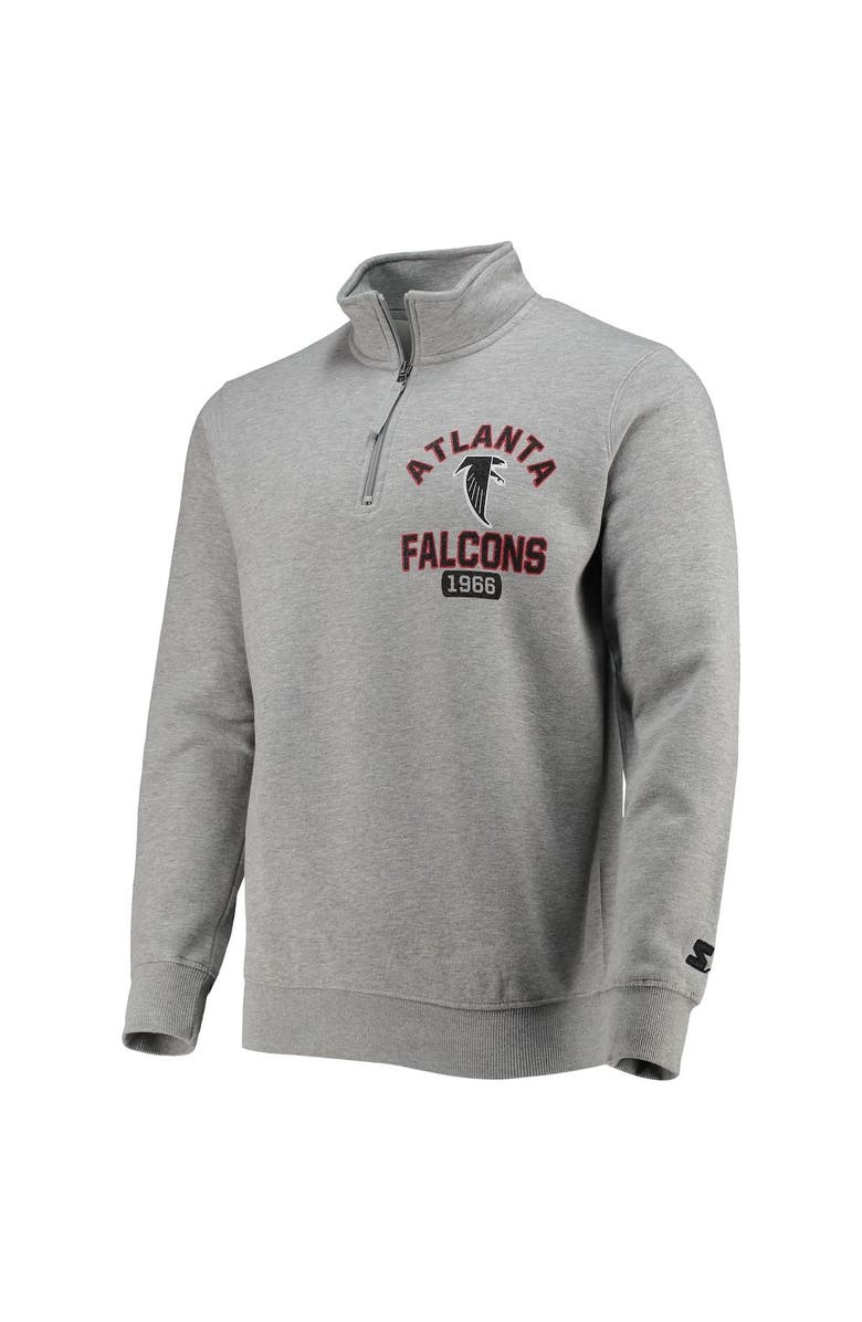 STARTER Men's Starter Gray Atlanta Falcons Throwback Heisman Quarter-Zip Jacket, Alternate, color, 