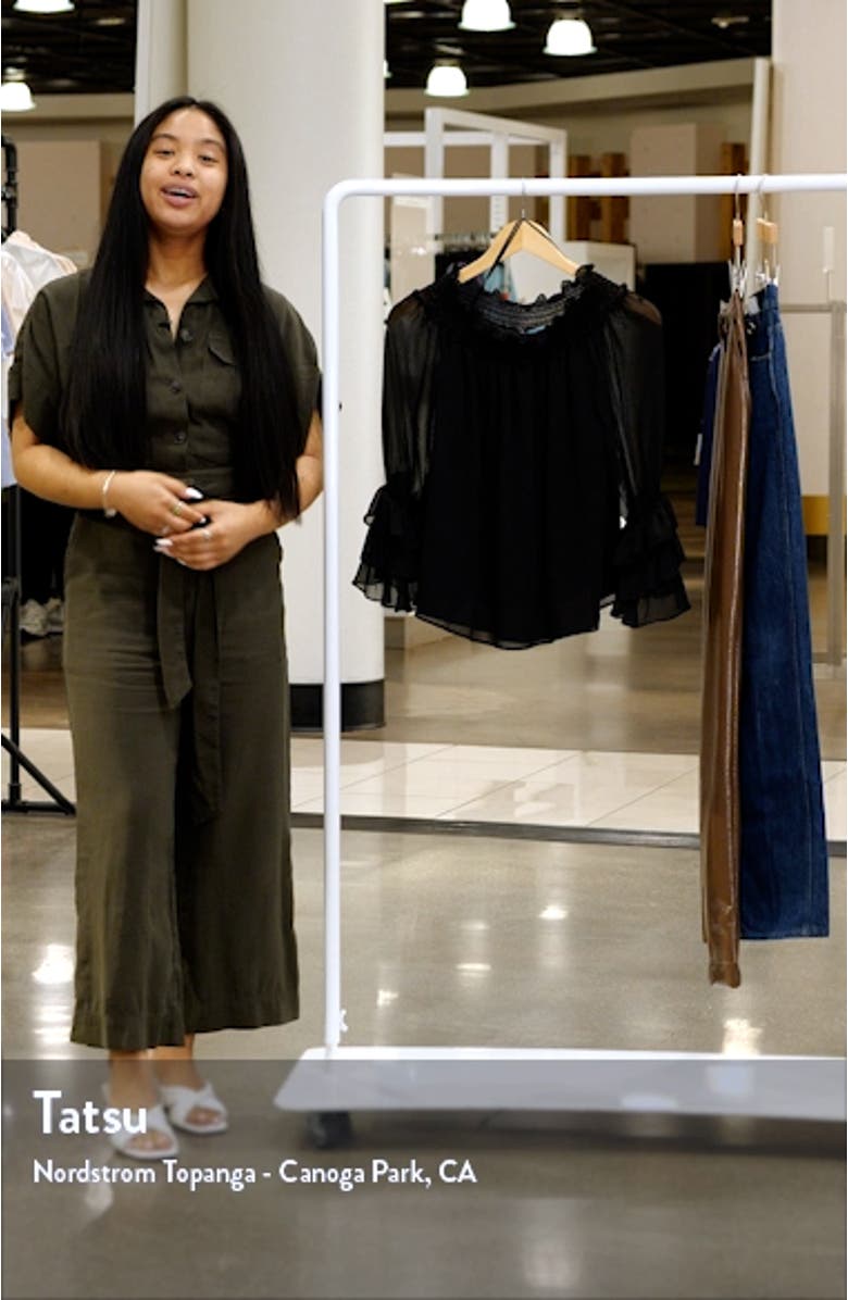 Off the Shoulder Ruffle Cuff Blouse, sales video thumbnail