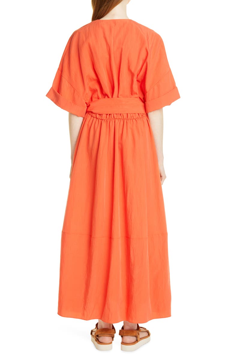 Vince Cuff Sleeve Belted Dress, Alternate, color, Burnt Orchid