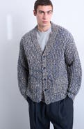 Topman Marled Chunky V-Neck Cardigan