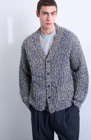 Topman Marled Chunky V-Neck Cardigan