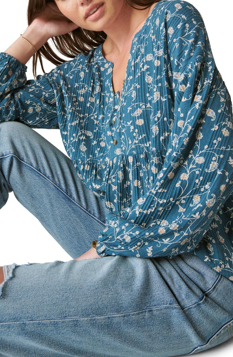 Lucky Brand Maya Floral Print Blouse, Alternate, color, 