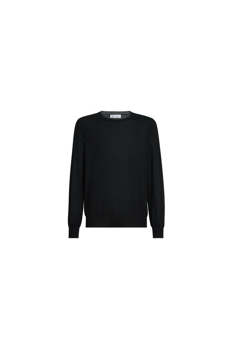 Cashmere and silk lightweight sweater, Alternate, color, Black