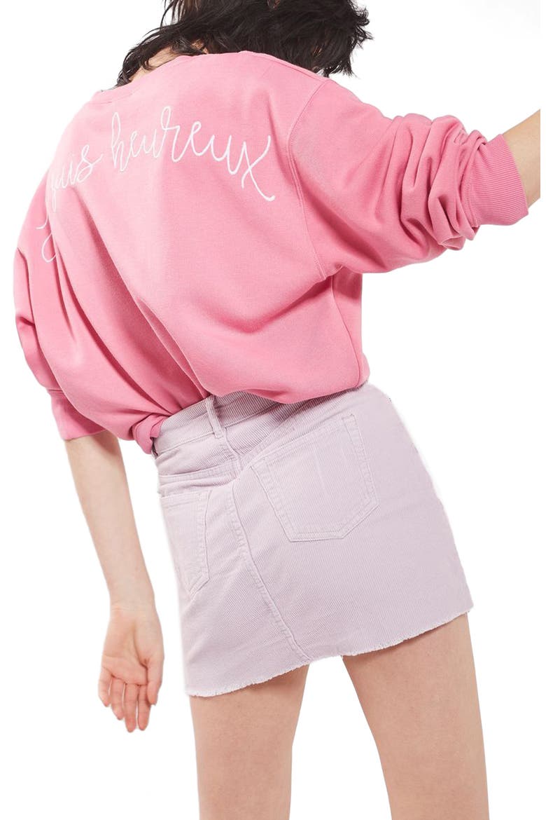 High Rise Corduroy Miniskirt, Alternate, color, LILAC